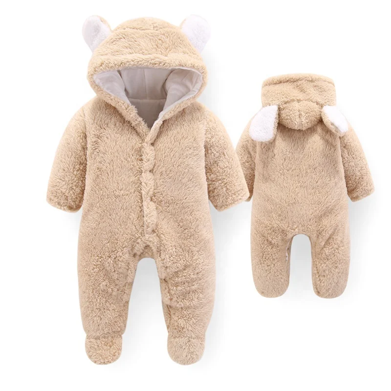 Winter Newborn Baby Sleepwear Warm Outwear Fleece Romper Cute Ear Hooded Toddler Jumpsuit, As picture
Winter Newborn Baby Sleepwear Warm Outwear Fleece Romper Cute Ear Hooded Toddler Jumpsuit, As picture