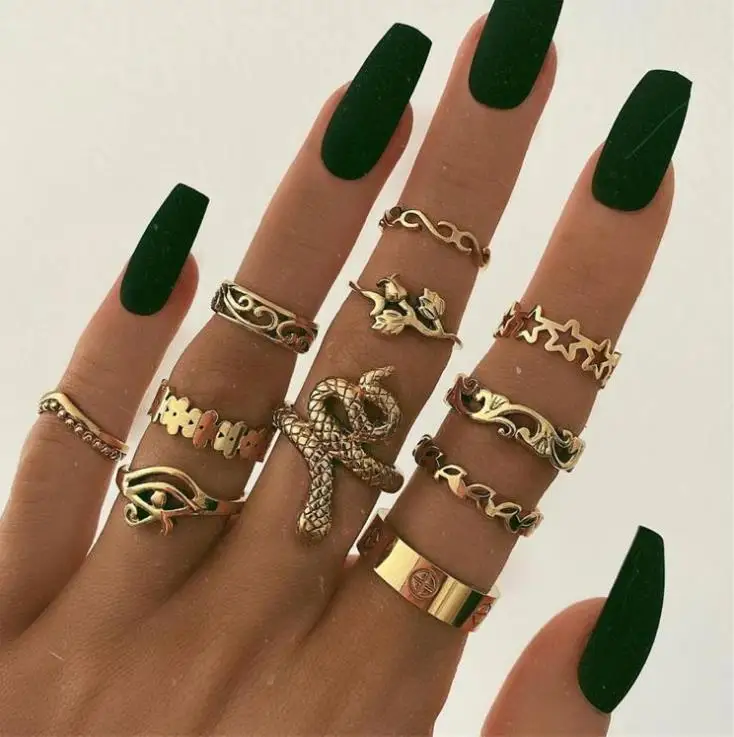 Bohemian creative oil drop retro geometry ring sparkly serpentine 11 piece set combination rings women rings jewelry
Bohemian creative oil drop retro geometry ring sparkly serpentine 11 piece set combination rings women rings jewelry