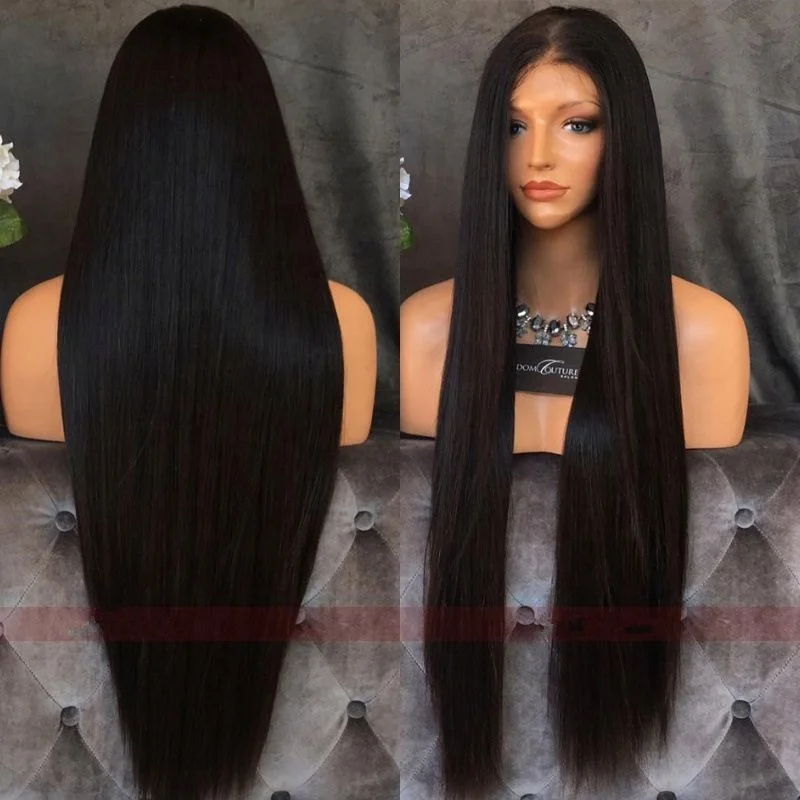 Soft Straight Lace Front Wigs Optional Length Synthetic For Africa Asian Or American Woman, Black
Soft Straight Lace Front Wigs Optional Length Synthetic For Africa Asian Or American Woman, Black