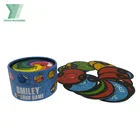 Custom Printed Color Cards Packaging Small Round Cardboard Paper Box with Lid