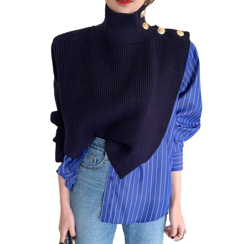 New fashion Turtleneck Long Sleeve Chic Knitting Pullovers Casual Patchwork Striped Sweater For Women
New fashion Turtleneck Long Sleeve Chic Knitting Pullovers Casual Patchwork Striped Sweater For Women