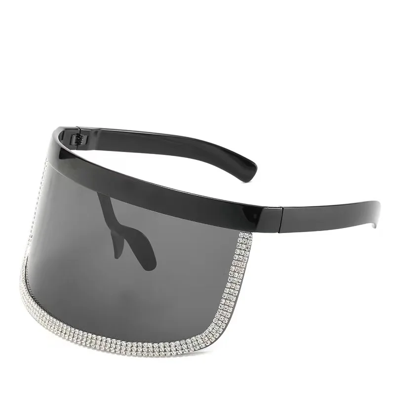 2021 cross-border new one-piece face-covering sand-proof sunglasses with diamonds, Bright black frame + sand black frame
2021 cross-border new one-piece face-covering sand-proof sunglasses with diamonds, Bright black frame + sand black frame