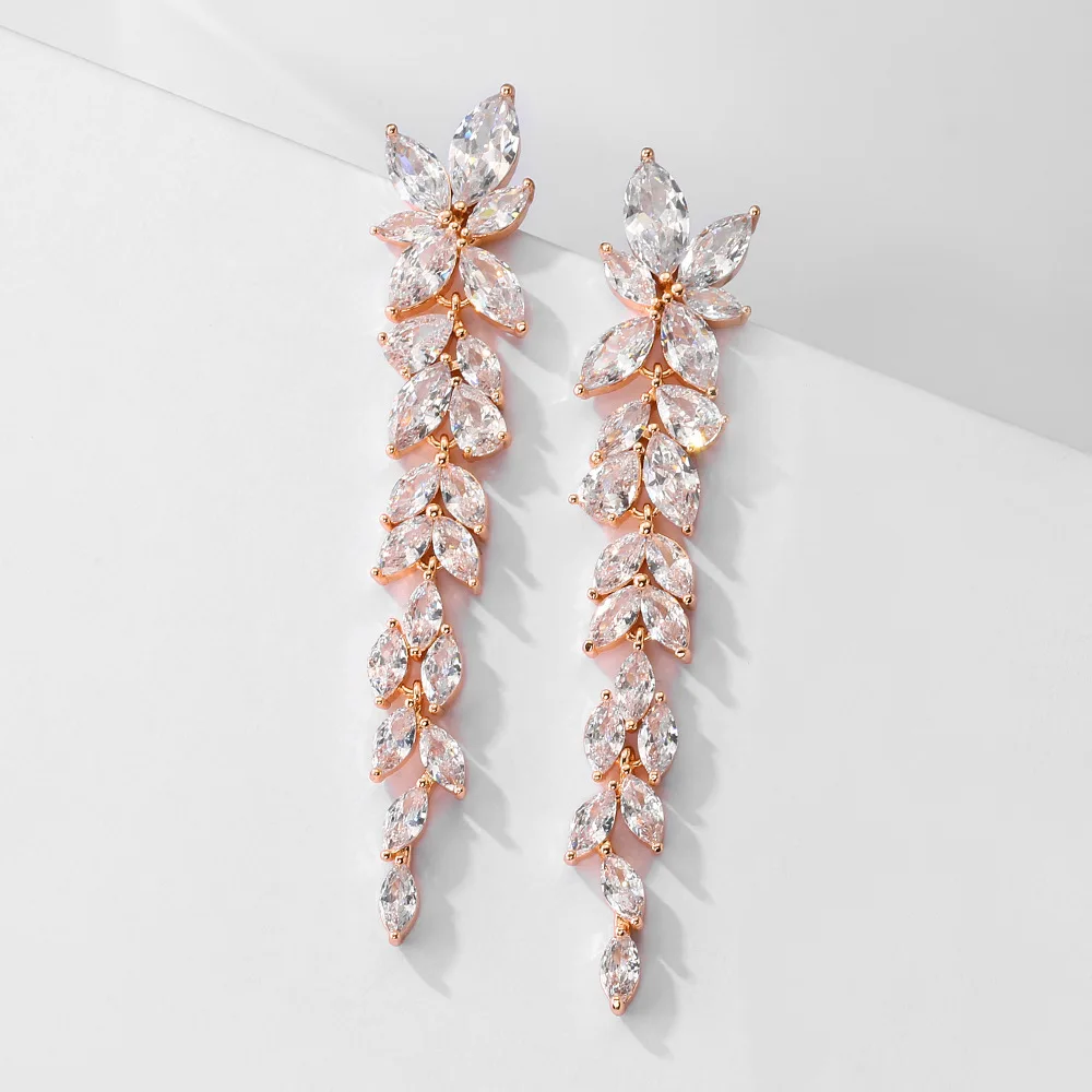 New Style Wholesale Wedding Bridal Accessories Handmade Leaf Statement Drop Zircon Earrings For Women 2021, Silver,rg
New Style Wholesale Wedding Bridal Accessories Handmade Leaf Statement Drop Zircon Earrings For Women 2021, Silver,rg