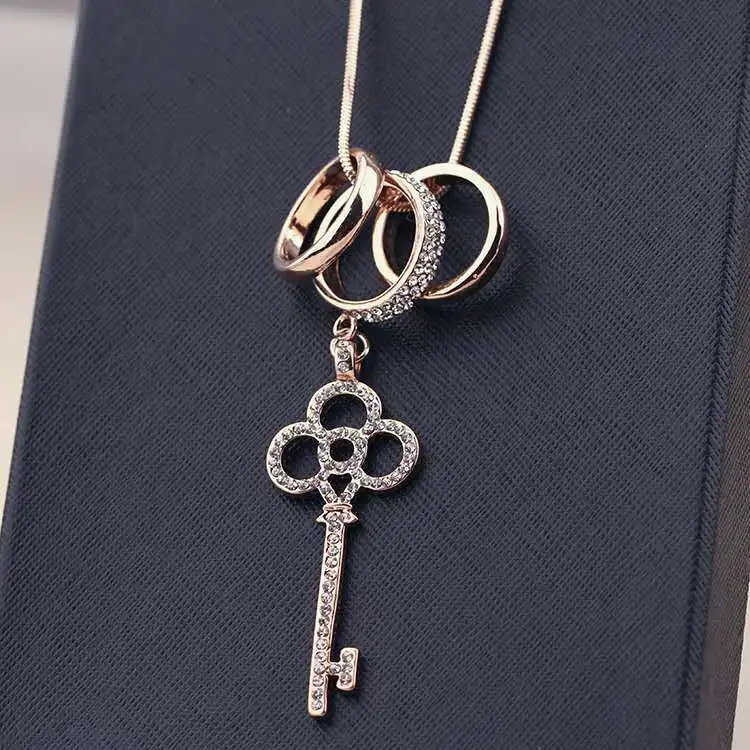 HY188 Fashion long chain necklace Key pendant necklace Women long necklace, As photo
HY188 Fashion long chain necklace Key pendant necklace Women long necklace, As photo