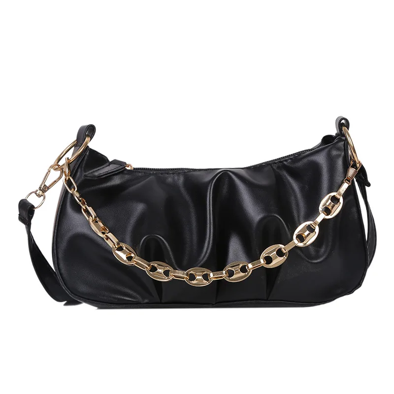 2020 Summer Niche New Trendy Soft Leather Fold Crescent Bag Chain Simple Dumpling shaped Shoulder Bag Women Candy Handbag, Multi colors
2020 Summer Niche New Trendy Soft Leather Fold Crescent Bag Chain Simple Dumpling shaped Shoulder Bag Women Candy Handbag, Multi colors