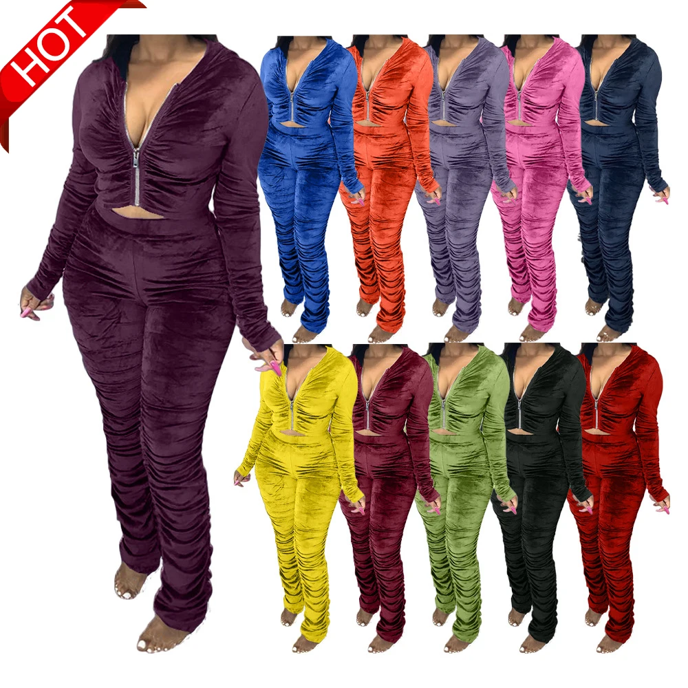 H1539 Moen 2021 new arrivals high quality gold velvet solid color stack pants 2 piece set women's two piece clothing set, 11
H1539 Moen 2021 new arrivals high quality gold velvet solid color stack pants 2 piece set women's two piece clothing set, 11