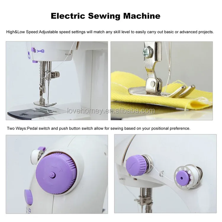 Home Use Portable Household Electric Mini Sewing Machine Speed Adjustment Children Child DIY Toy Sewing Machine