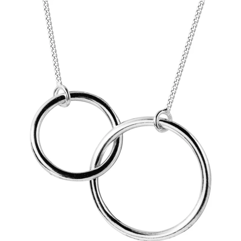 925 Sterling Silver Double Round Circle Pendant Necklace Simple and Romantic Style Fashion Jewelry
925 Sterling Silver Double Round Circle Pendant Necklace Simple and Romantic Style Fashion Jewelry