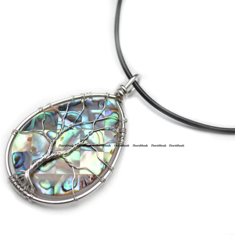 Handmade Wire Wrapped Natural Abalone Shell Pear Shape Pendant Necklace Fashion Woman Jewelry
Handmade Wire Wrapped Natural Abalone Shell Pear Shape Pendant Necklace Fashion Woman Jewelry