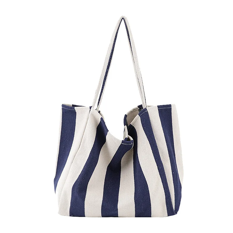 Korean retro art handbag simple small fresh striped canvas bag casual fashion large-capacity one-shoulder tote bag, Customizable
Korean retro art handbag simple small fresh striped canvas bag casual fashion large-capacity one-shoulder tote bag, Customizable