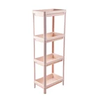 Plastic 4 tiers kitchen shelf rack storage organizer rack for sundries