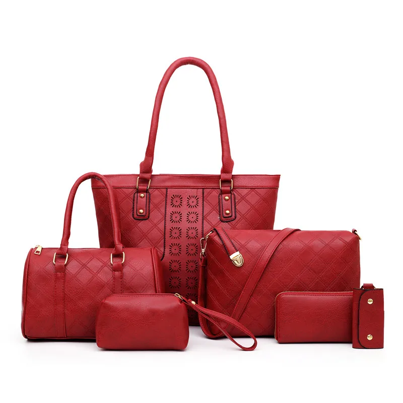 factory price PU Leather Popular woman Top-Handle handbags set 6 in 1 set bags, 5 colors
factory price PU Leather Popular woman Top-Handle handbags set 6 in 1 set bags, 5 colors