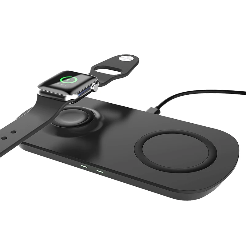 2 In 1 Qi Fast Charging Pad Mobile Phone Quick Wireless Charger Station For Apple Watch, Black
2 In 1 Qi Fast Charging Pad Mobile Phone Quick Wireless Charger Station For Apple Watch, Black