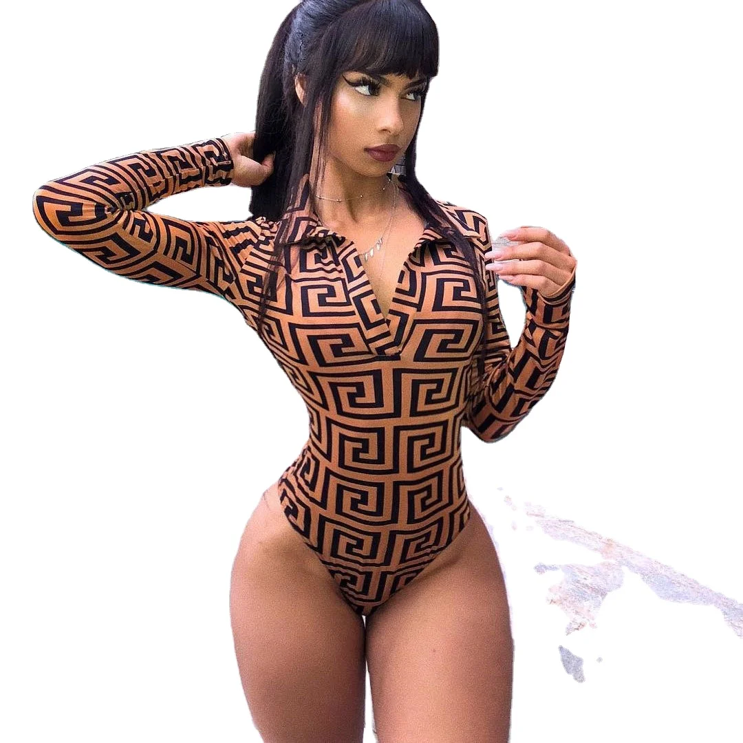 2021 New Fashion Design Tight Women's Sexy Slim Long Sleeve V-neck Printing Jumpsuit Spring&Summer
2021 New Fashion Design Tight Women's Sexy Slim Long Sleeve V-neck Printing Jumpsuit Spring&Summer