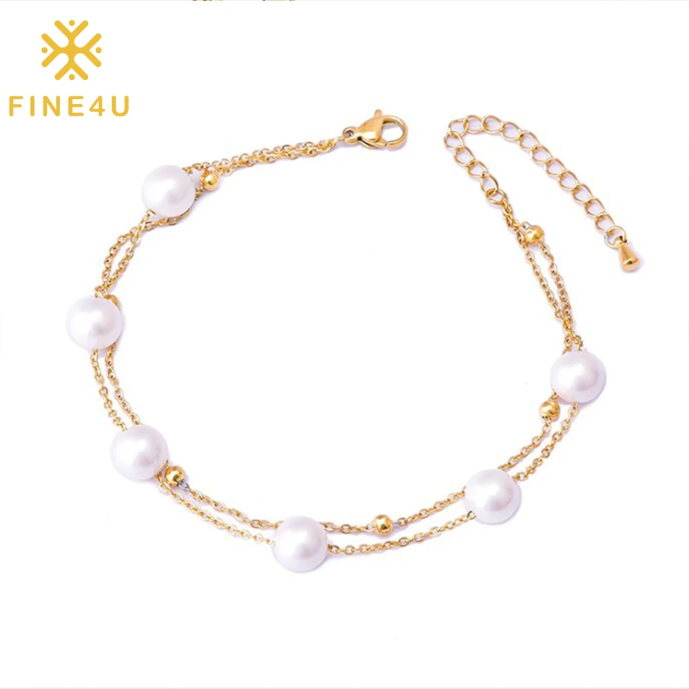 Trendy 2023 Gelang Kaki Fashion Girls 18K Gold Plated Double Layer Chain Pearls Stainless Steel Beaded Anklet
Trendy 2023 Gelang Kaki Fashion Girls 18K Gold Plated Double Layer Chain Pearls Stainless Steel Beaded Anklet