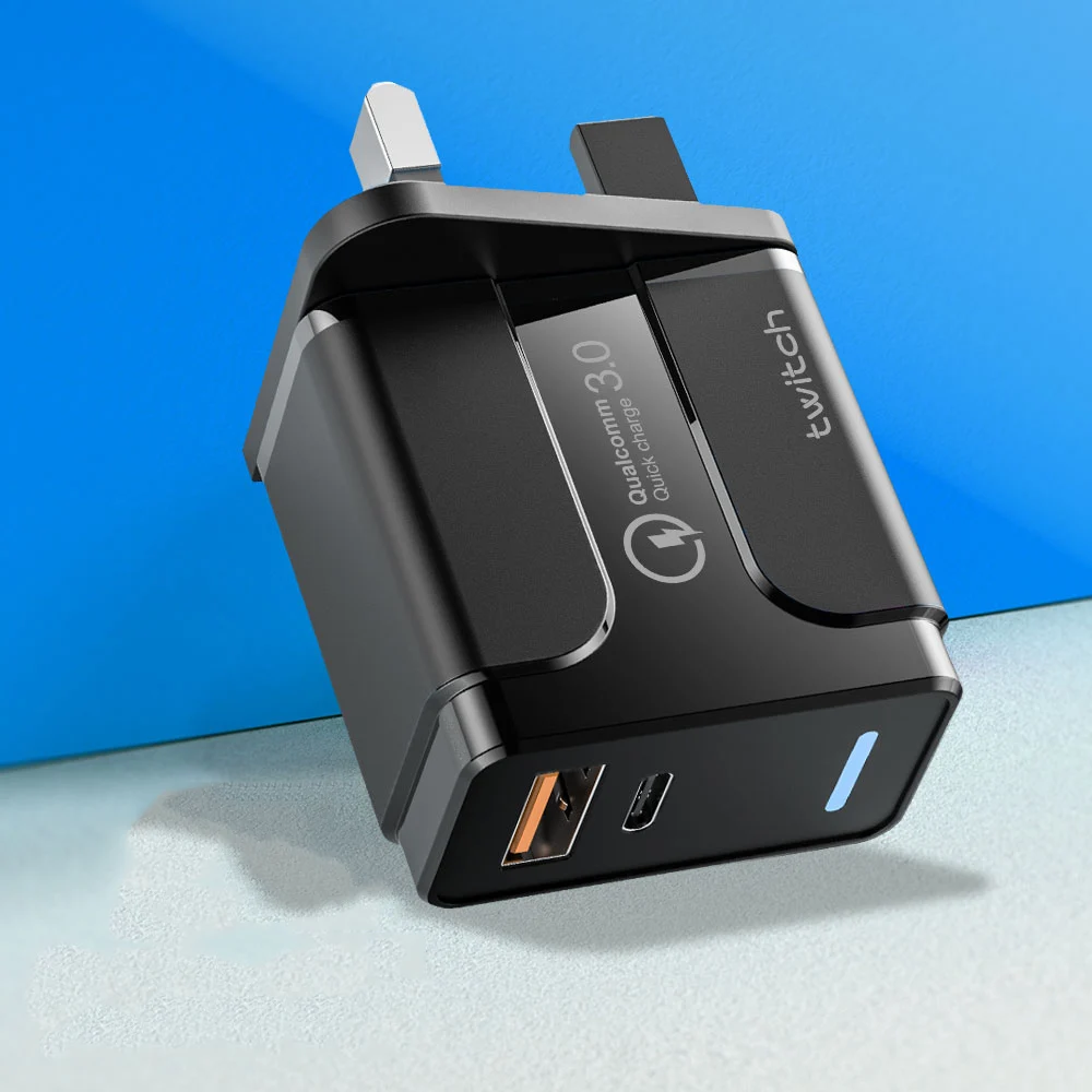 customize logo uk travel adapter plug fast wall charger 2 port pd 18W original for iphone charger, White and black
customize logo uk travel adapter plug fast wall charger 2 port pd 18W original for iphone charger, White and black