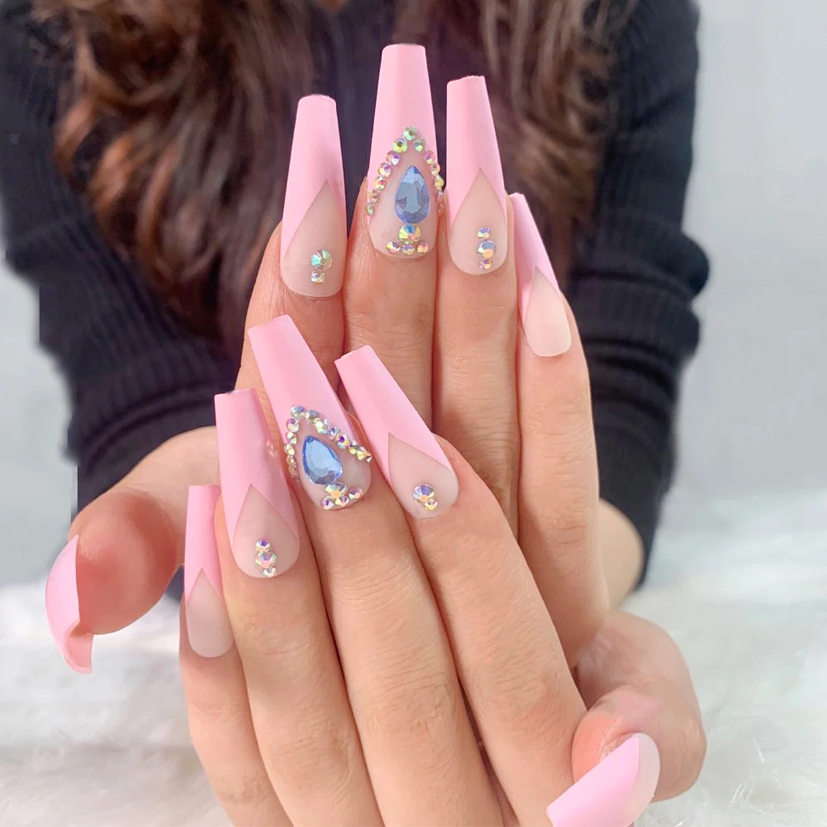 Colourful Fake Nails Trendy Chrome Press On Nails Artificial Fingernails Press With Rhinestones, Multi color
Colourful Fake Nails Trendy Chrome Press On Nails Artificial Fingernails Press With Rhinestones, Multi color