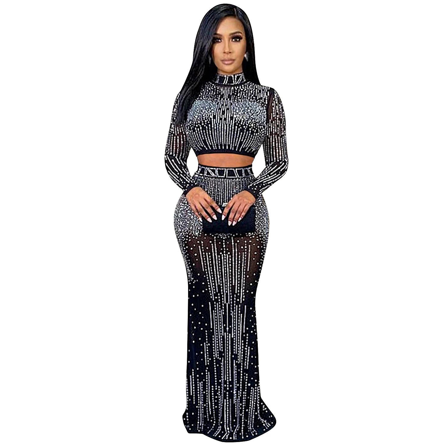 Women Dresses Sexy See Throught Slim Rhinestone Zipper Sleeveless Butt Lift Bodycon Nightclub Dress, Photo color
Women Dresses Sexy See Throught Slim Rhinestone Zipper Sleeveless Butt Lift Bodycon Nightclub Dress, Photo color