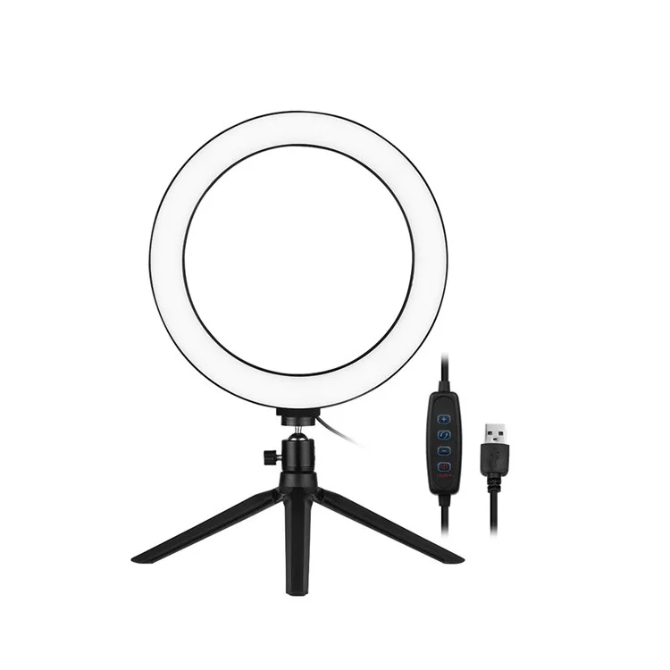 Desk Mount Makeup 10 Inch Ring Light USB Powered Dimmable LED Ring Light for Live Stream, Black
Desk Mount Makeup 10 Inch Ring Light USB Powered Dimmable LED Ring Light for Live Stream, Black