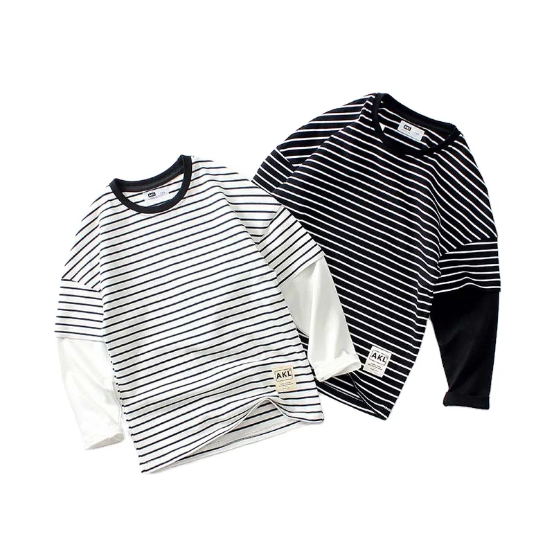 Korean Style Round Neck Long Sleeve Children T-shirts Autumn Pure Cotton Knitting Kids Shirts Casual Stripe Pattern Tops
Korean Style Round Neck Long Sleeve Children T-shirts Autumn Pure Cotton Knitting Kids Shirts Casual Stripe Pattern Tops