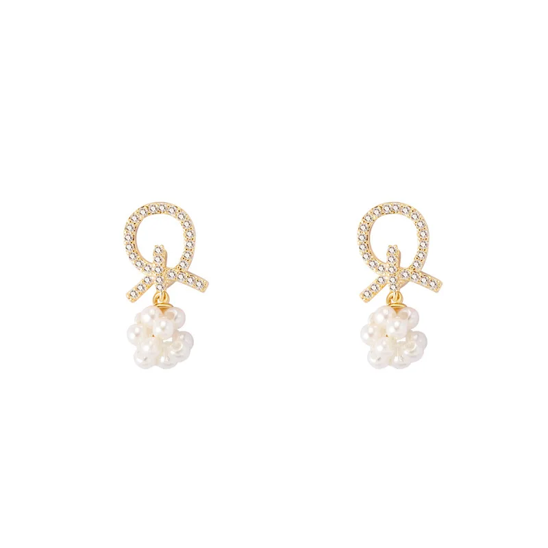 Sweet Style 925 Silver Needle Pearl Drop Earrings Geometric Circle Round Rhinestone Diamond Stud Earrings, Picture shows
Sweet Style 925 Silver Needle Pearl Drop Earrings Geometric Circle Round Rhinestone Diamond Stud Earrings, Picture shows