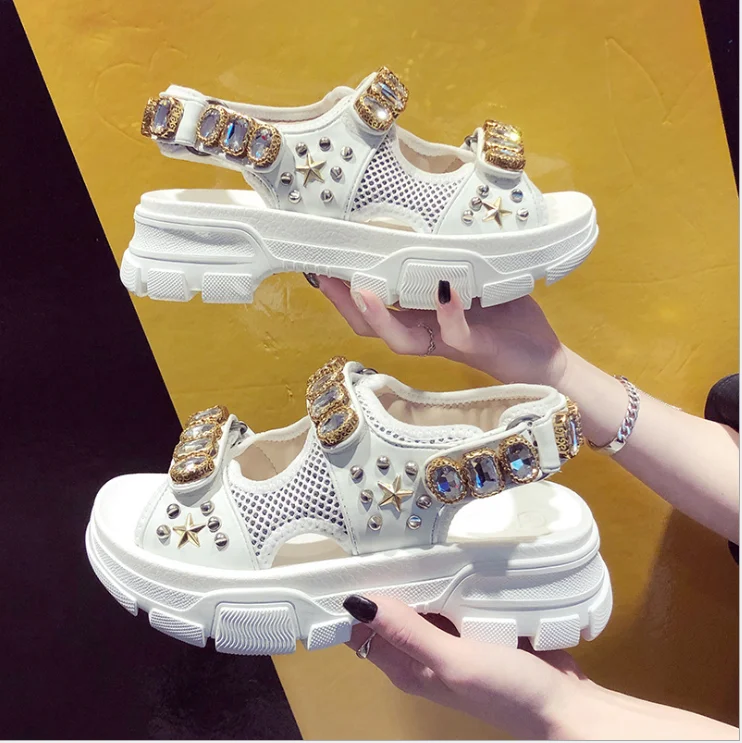 2020 New Summer Wedges Crystal Rhinestone Platform Ladies Sandals Shoes, 5 colors 
2020 New Summer Wedges Crystal Rhinestone Platform Ladies Sandals Shoes, 5 colors