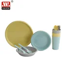Latest Design of Haixing Children Dinnerware set of 15pcs Plate Bowl Cup Fork Spoon Tableware with Cutlery Set