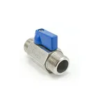 High quality short handle forged 1/8" male X female thread ktz mini ball valve 1/2 stainless steel