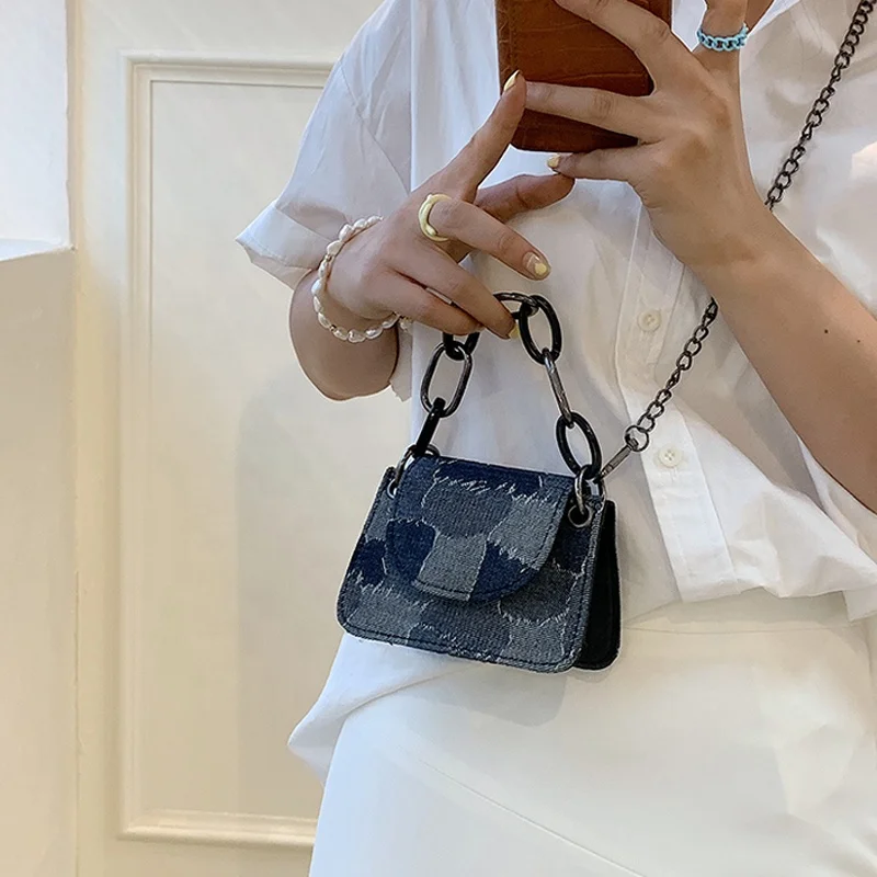 New denim fashion pu cross-body bag women's mini shoulder cross-body bag, Black/dark blue/light blue
New denim fashion pu cross-body bag women's mini shoulder cross-body bag, Black/dark blue/light blue