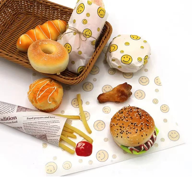 

Waxed greaseproof custom logo paper sandwich food wrap wrapping restaurant printed burger paper