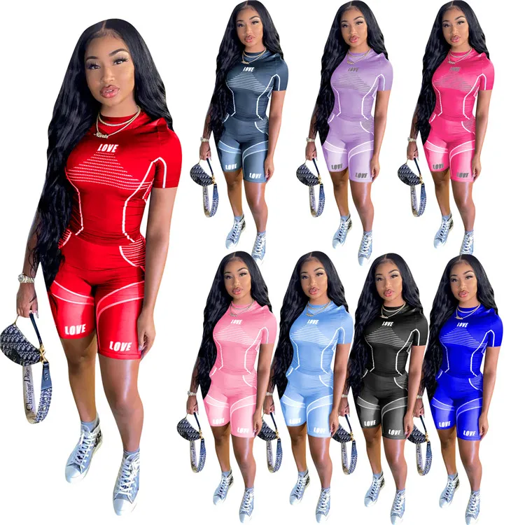 Short Sleeve Bandage T-shirts and Sporty Jogger Short Pant Activewear LOVE Letter Printed Workout women Two Piece suit
Short Sleeve Bandage T-shirts and Sporty Jogger Short Pant Activewear LOVE Letter Printed Workout women Two Piece suit