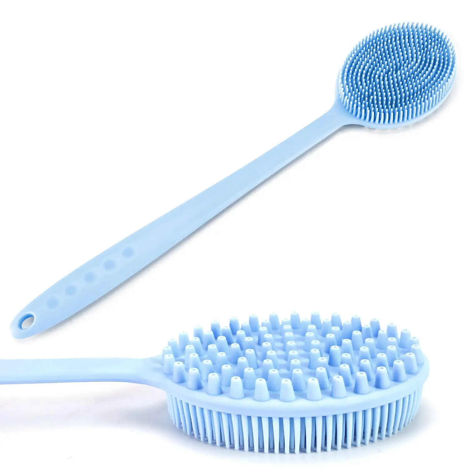 Two-sides Silicone Bath Long Handle Scrubber For Shower Non-Slip Body Cleaning Brushes With Soft Bristles For Men An Women, Pink, sky blue
Two-sides Silicone Bath Long Handle Scrubber For Shower Non-Slip Body Cleaning Brushes With Soft Bristles For Men An Women, Pink, sky blue