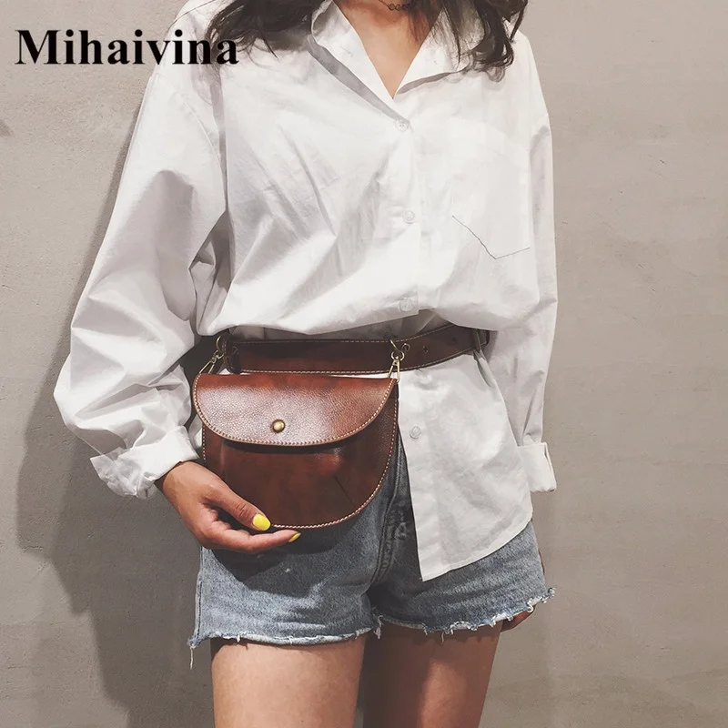 Retro Women PU Leather Waist Belt Bum Bag Crossbody Chest Bag Fanny Pack Bag, Black/brown
Retro Women PU Leather Waist Belt Bum Bag Crossbody Chest Bag Fanny Pack Bag, Black/brown