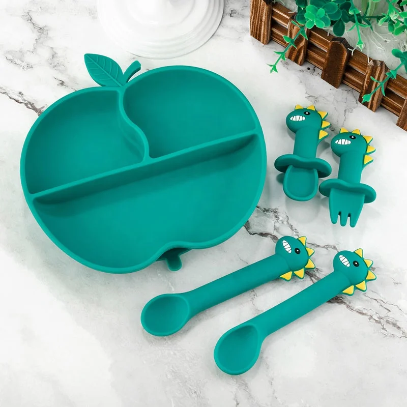 Custom Kids Apple Shape 100% Food Grade Feeding Silicon Plate Baby Suction Dishes, Dark green
Custom Kids Apple Shape 100% Food Grade Feeding Silicon Plate Baby Suction Dishes, Dark green