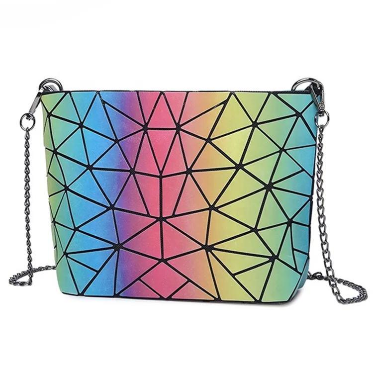 2020 New Arrival Women Luminous Sling Bag Geometric Laser Chain Shoulder Crossbody Handbag Leather PU Casual Tote Fashion 300pcs, 5 color
2020 New Arrival Women Luminous Sling Bag Geometric Laser Chain Shoulder Crossbody Handbag Leather PU Casual Tote Fashion 300pcs, 5 color