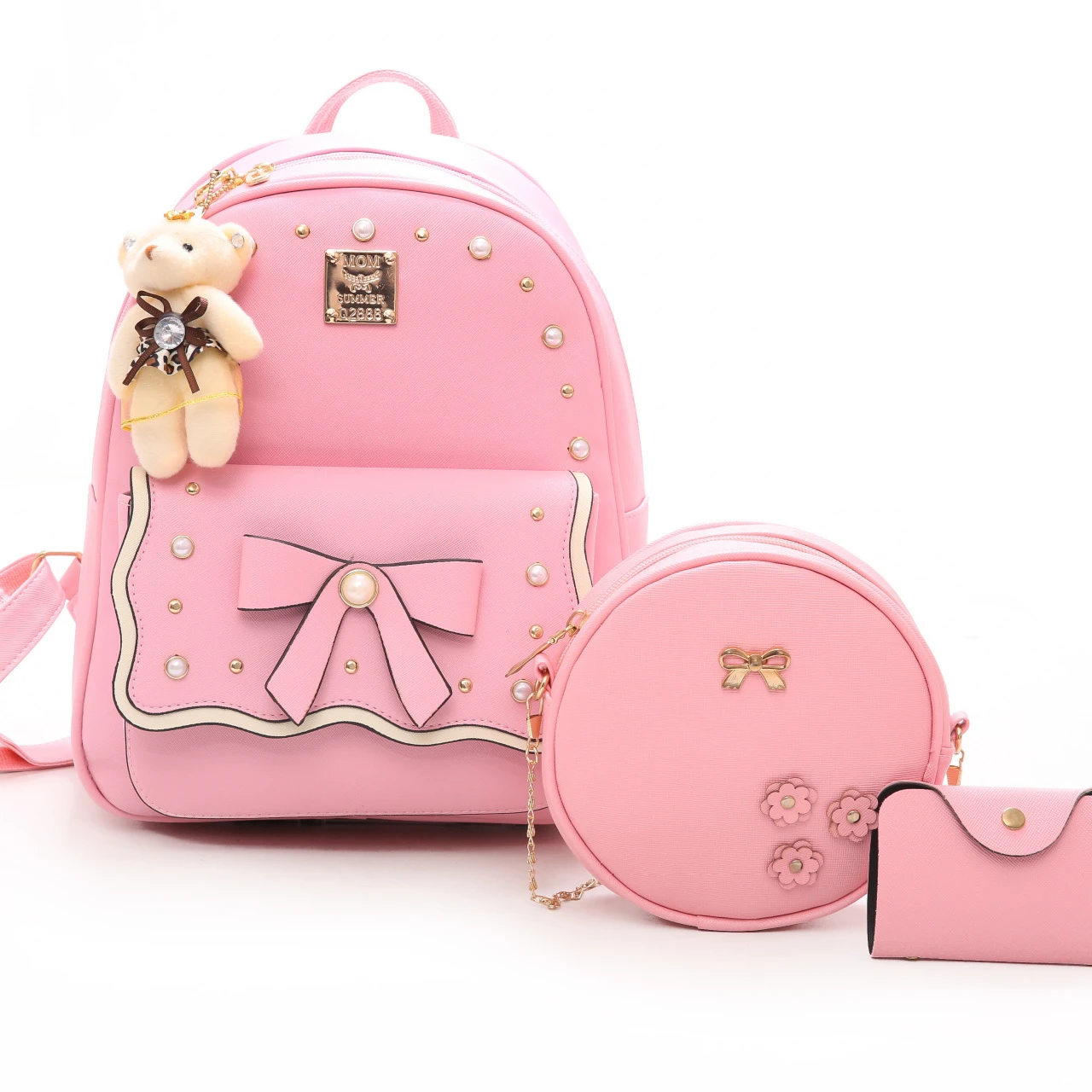 2022 new Korean version campus bow three piece PU bag cute casual backpack travel backpack for girls bagpack school bag
2022 new Korean version campus bow three piece PU bag cute casual backpack travel backpack for girls bagpack school bag