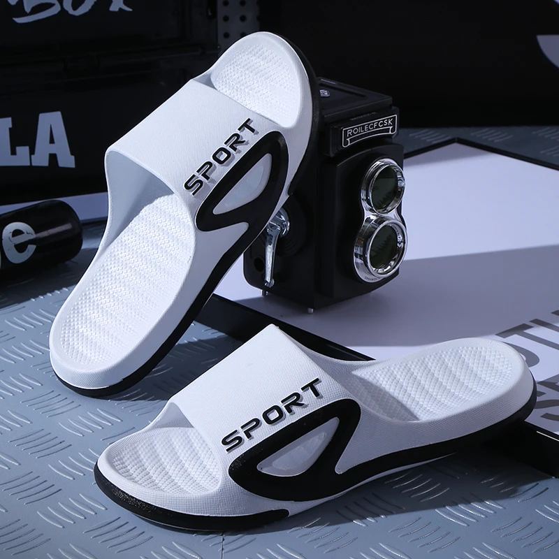 New Summer PVC Men's Sports Slippers Trend Outdoor Beach Shoes Breathable couple Non-slip Thick Man Slippers Household Flip flop, Navy/yellow/black/white/green
New Summer PVC Men's Sports Slippers Trend Outdoor Beach Shoes Breathable couple Non-slip Thick Man Slippers Household Flip flop, Navy/yellow/black/white/green