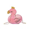 Zogift 2019 kids Cute flamingo waterproof mini mobile phone sling bag single chain shoulder strap tote bag women handbag