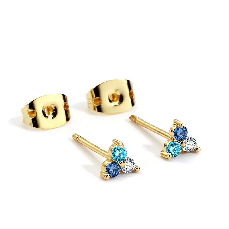 925 sterling silver 18k gold plated three multicolor zircon flower stud earrings women
925 sterling silver 18k gold plated three multicolor zircon flower stud earrings women