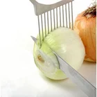 Kitchen Gadgets2019 Handy Stainless Steel Onion Cutter Holder Potato Tomato Slicer Vegetable Fruit Cutter