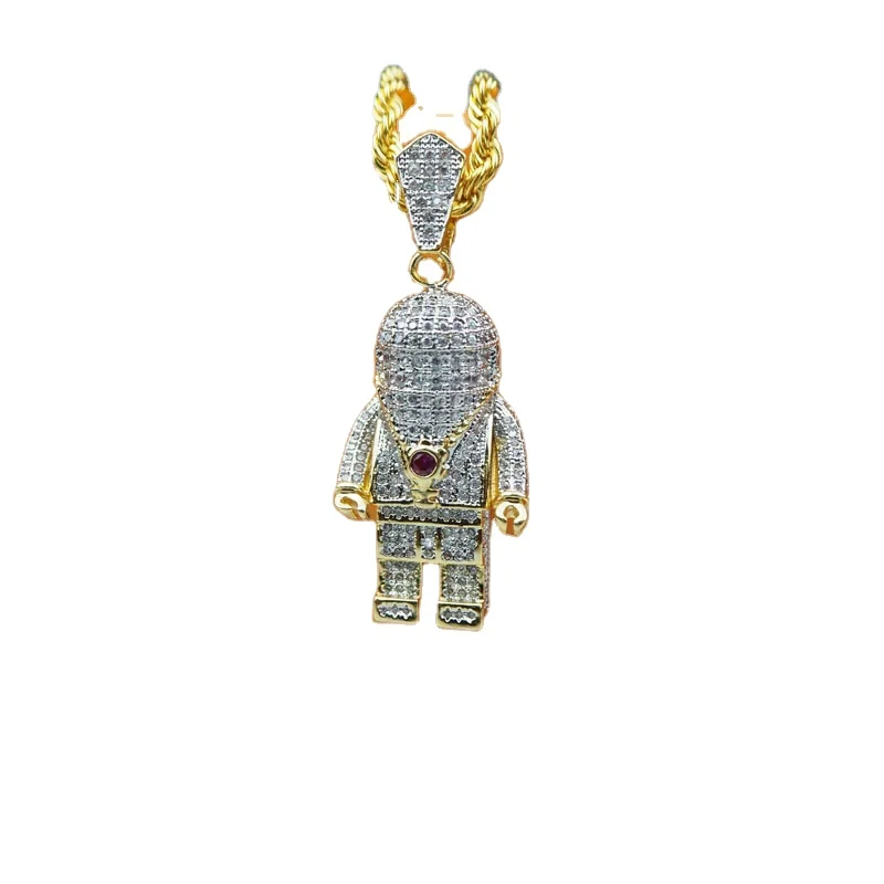 Private Custom Jewellery copper pave with zircon astronaut spaceman, hip hop gold and silver personality pendant necklace
Private Custom Jewellery copper pave with zircon astronaut spaceman, hip hop gold and silver personality pendant necklace
