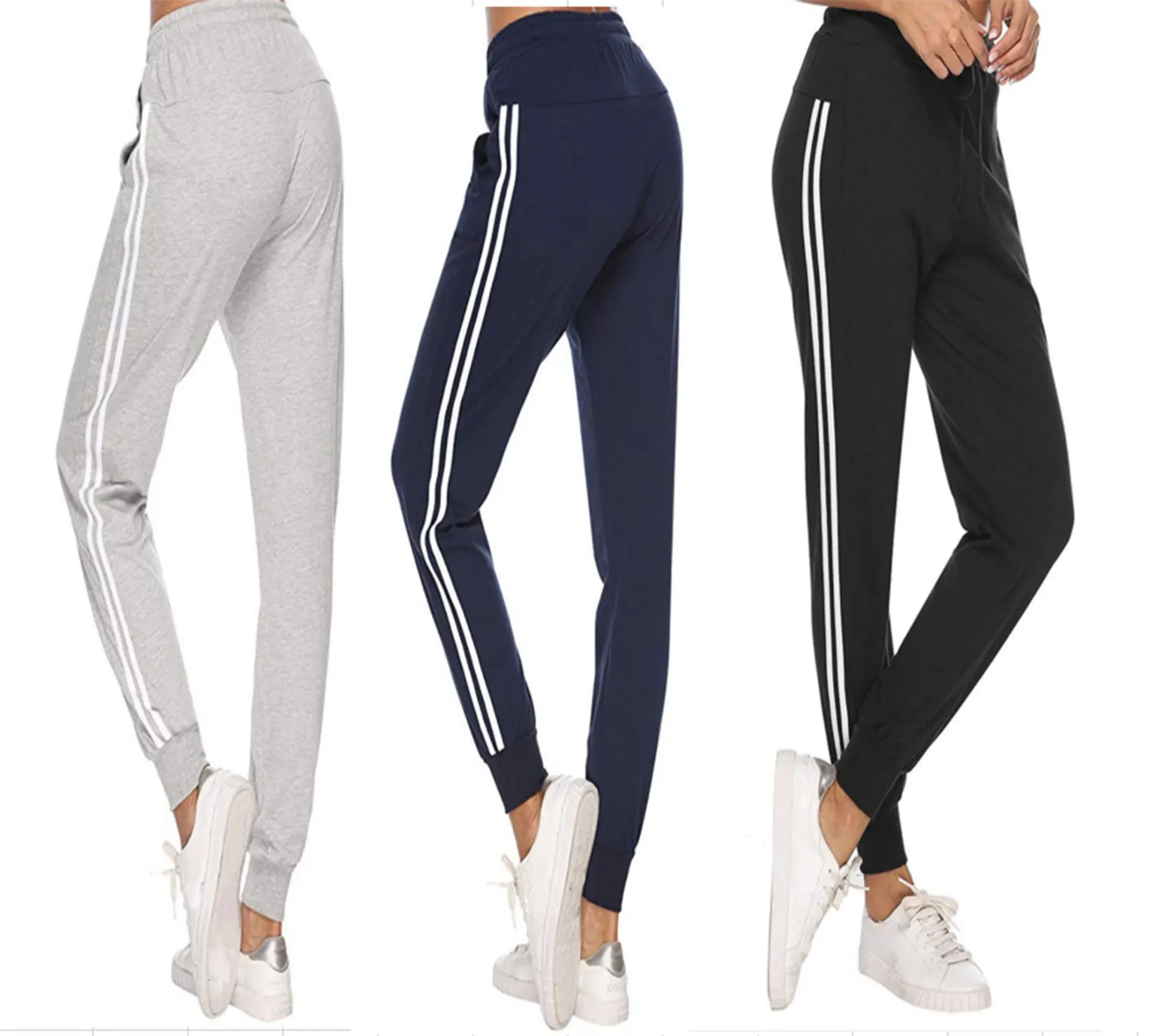 2020 new European and American foreign trade women's two bars white border color leggings, Picture
2020 new European and American foreign trade women's two bars white border color leggings, Picture