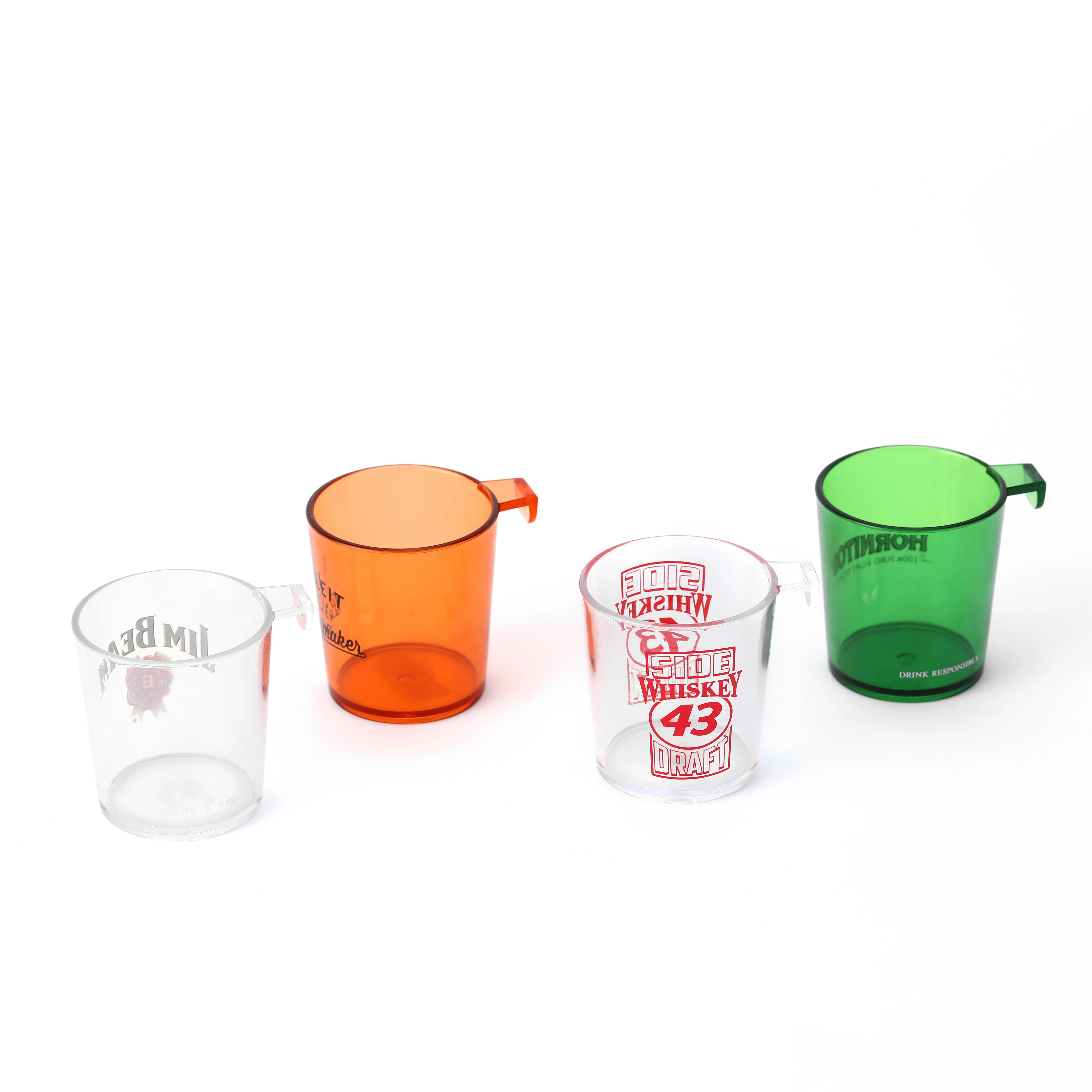 1.5 oz plastic shot glass with hook for parties and events