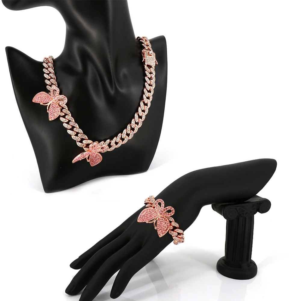 Superstarer hip-hop womens cuban link chain big pink gold diamond butterfly necklace bracelet set
Superstarer hip-hop womens cuban link chain big pink gold diamond butterfly necklace bracelet set