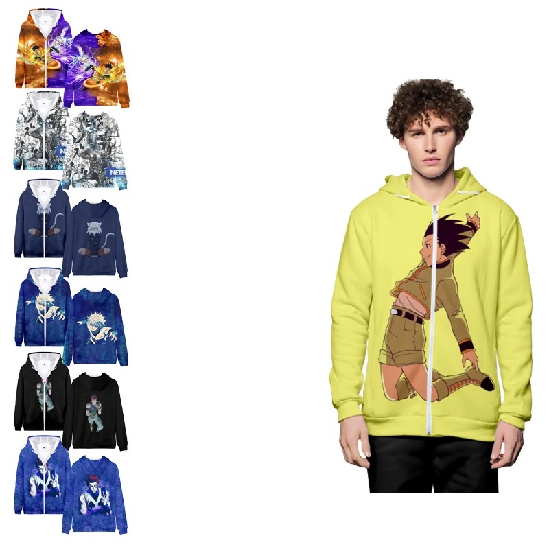 Custom Full Body Hunter Hunter Print Sublimation Full Body Print Logo Pure Polyester Zipper Anime Hoodie, Customized colors
Custom Full Body Hunter Hunter Print Sublimation Full Body Print Logo Pure Polyester Zipper Anime Hoodie, Customized colors