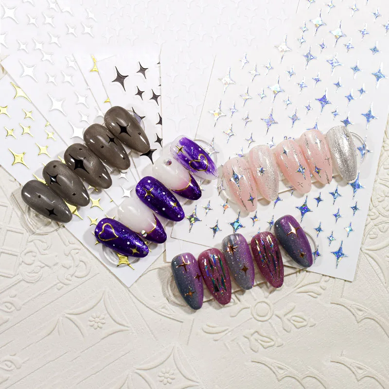 Laser gold and silver star Nail Sticker Self-Adhesive Foils DIY Nail Art Decoration
Laser gold and silver star Nail Sticker Self-Adhesive Foils DIY Nail Art Decoration