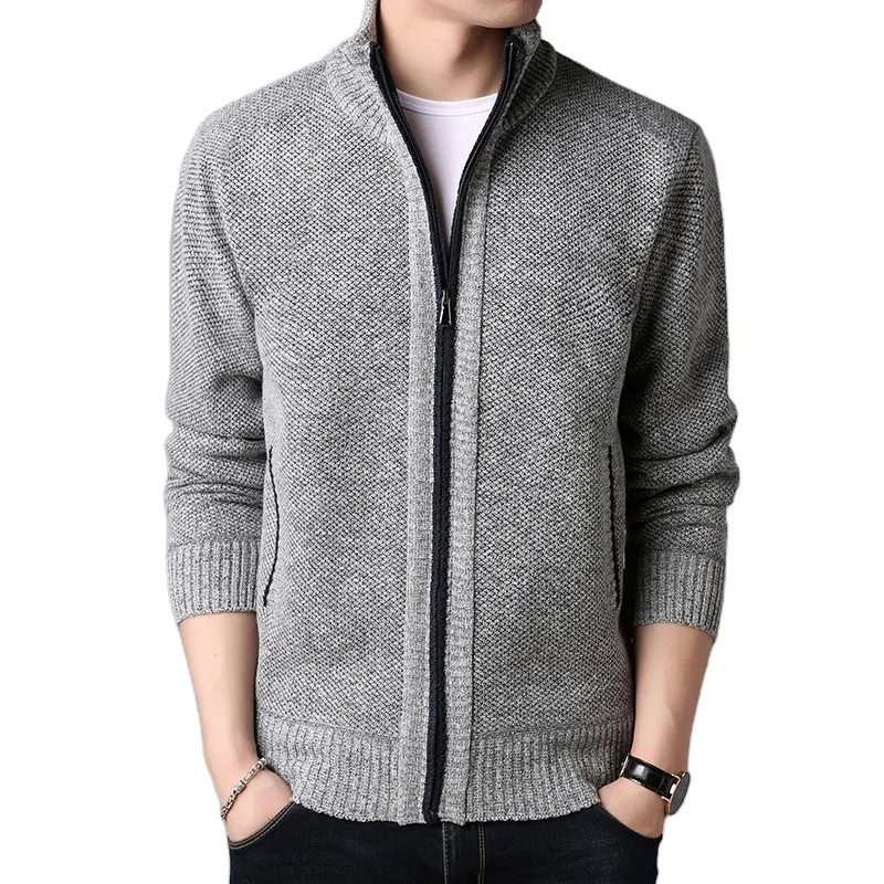 Fashion Winter Autumn Stand Neck Polyester Knit Long Sleeves Cardigan Sweater Men, Coffee black gray red blue beige
Fashion Winter Autumn Stand Neck Polyester Knit Long Sleeves Cardigan Sweater Men, Coffee black gray red blue beige