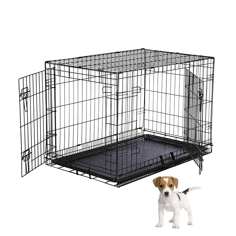 2 Door Heavy Duty Dog House Folding Metal Iron Wire Pets Dog Crate 36" Stackable Training For Medium Sized Dog
2 Door Heavy Duty Dog House Folding Metal Iron Wire Pets Dog Crate 36" Stackable Training For Medium Sized Dog
