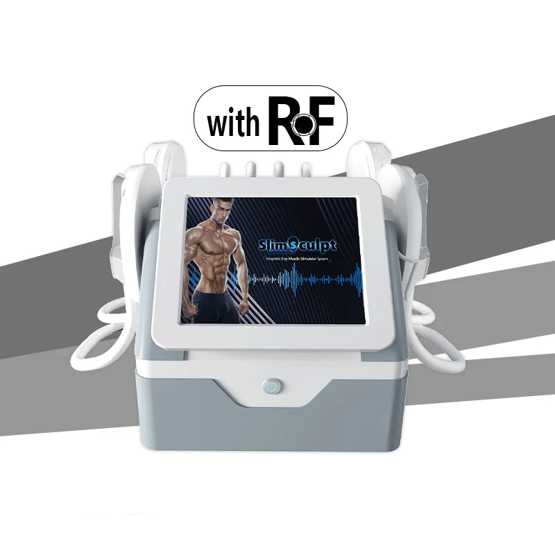 

High intensity Electromagnetic Training Muscle Machine ems muscle stimulator Emslim 4 Handles Ems Body machine, White