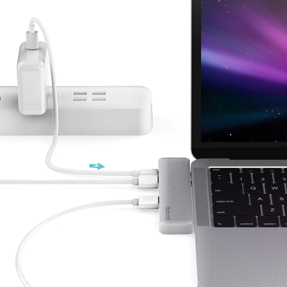 dodocool Aluminum Alloy 7-in-1 Multiport Hub with Dual USB-C Connectors SD/TF Card Reader USB 3.1 Type-C Port and 3 SuperSpeed
dodocool Aluminum Alloy 7-in-1 Multiport Hub with Dual USB-C Connectors SD/TF Card Reader USB 3.1 Type-C Port and 3 SuperSpeed